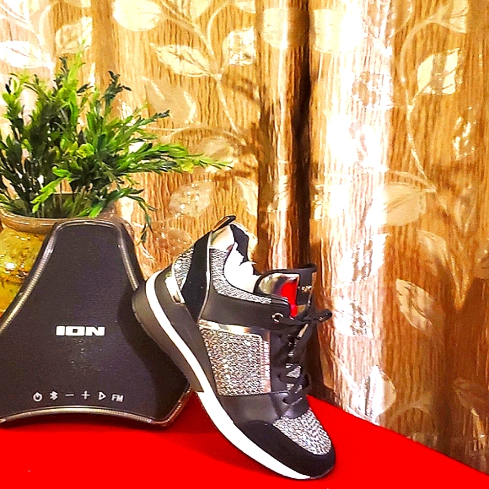 Brand new in box. Michael Kors Georgie trainer. Glitter chain mesh/hot fix.